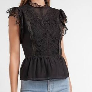 NWT Black Lace Top